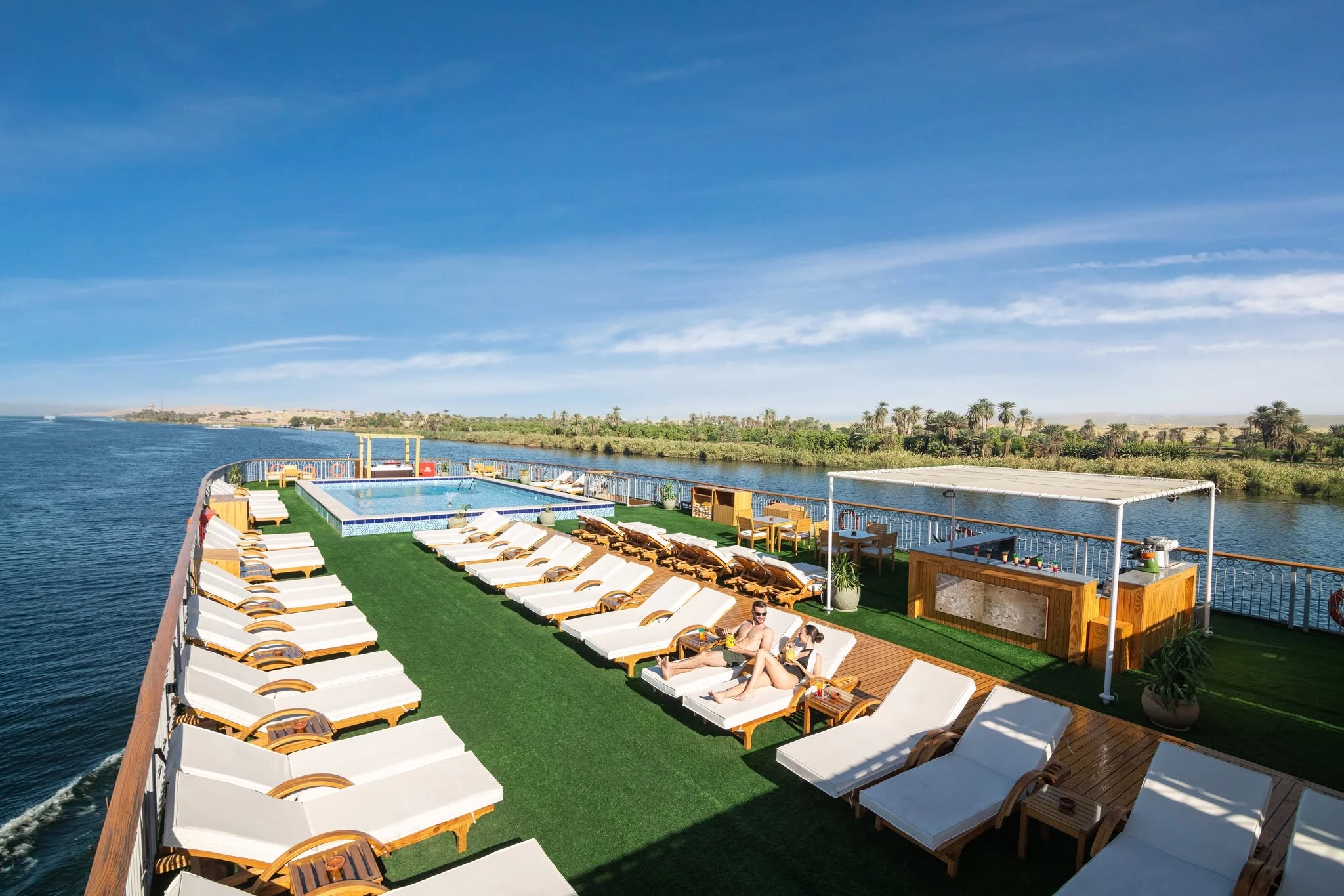 Sun deck of the Nile Capital Nile Cruise Nile cruise